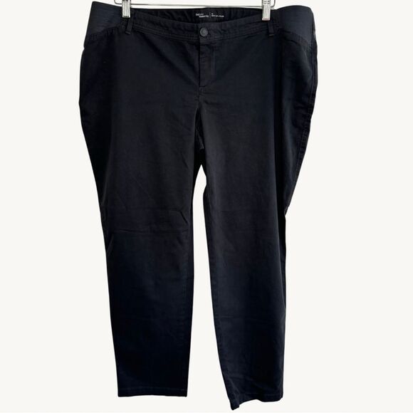NWT Gap Maternity Best Girlfriend Inset Panel Black Khaki Pants Size 16 - Picture 1 of 10